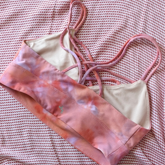 SALE Joylab Tie Dye M Sports Bra, Pink Orange Purple size 4 6 - Picture 2 of 10